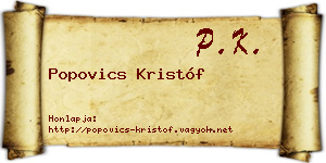 Popovics Kristóf névjegykártya